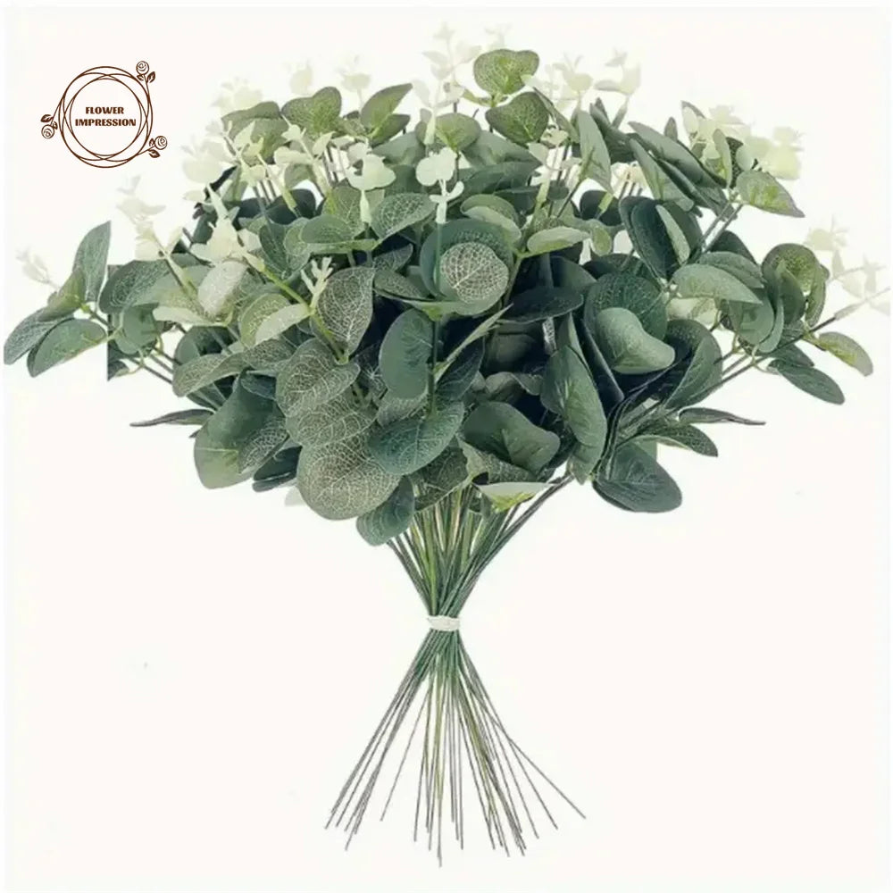 Artificial Eucalyptus Stems Silver Dollar Leaves 20/50 Pack