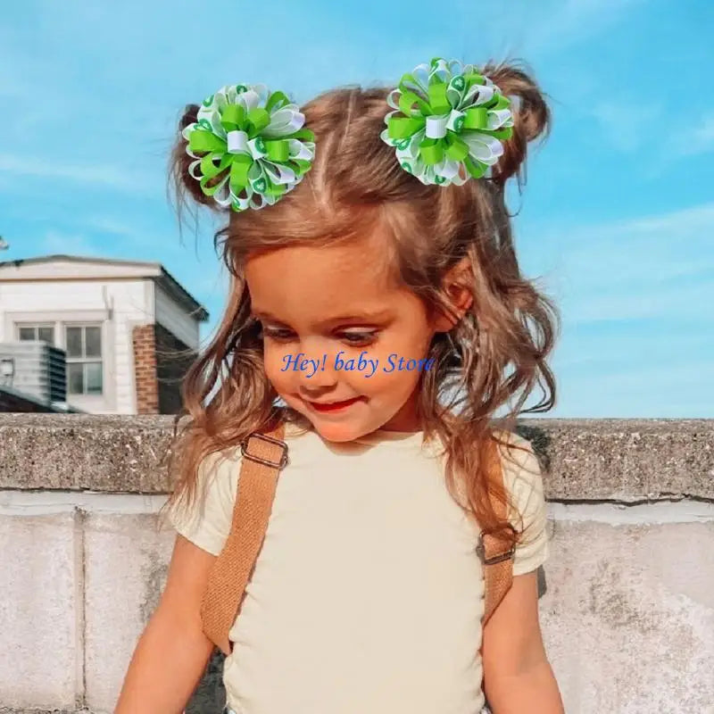 St. Patrick's Day Baby Hair Bows – Irish Festival Clips for Girls