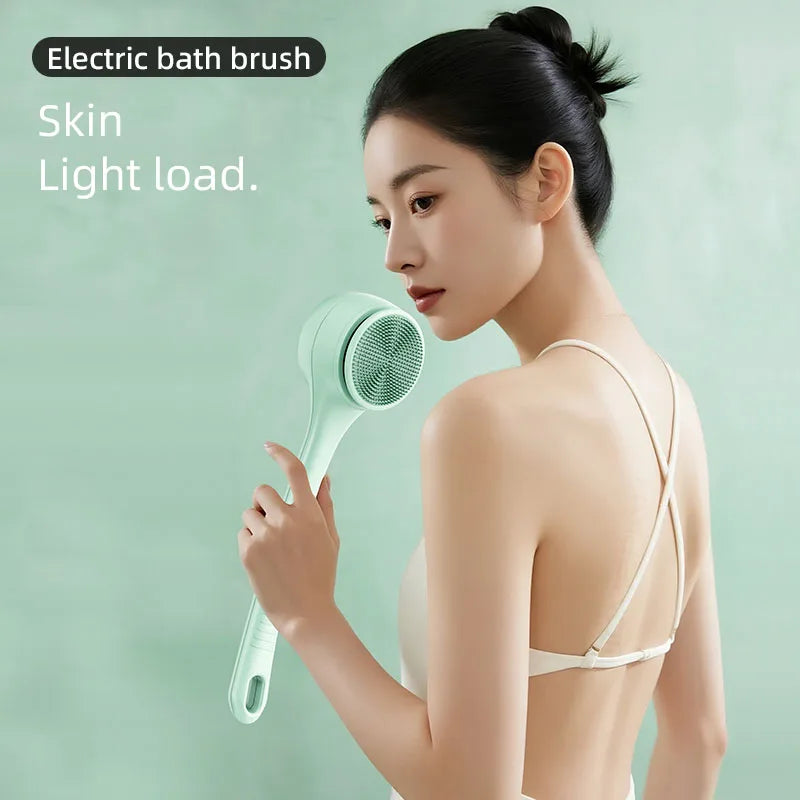 HOMEFISH Dual Handle Electric Bath Body Scrubber Brush with Long Handle Back Cleaning Tool for Back Exfoliation And Deep Cleanin Peaceful Pleasures Health and Wellness