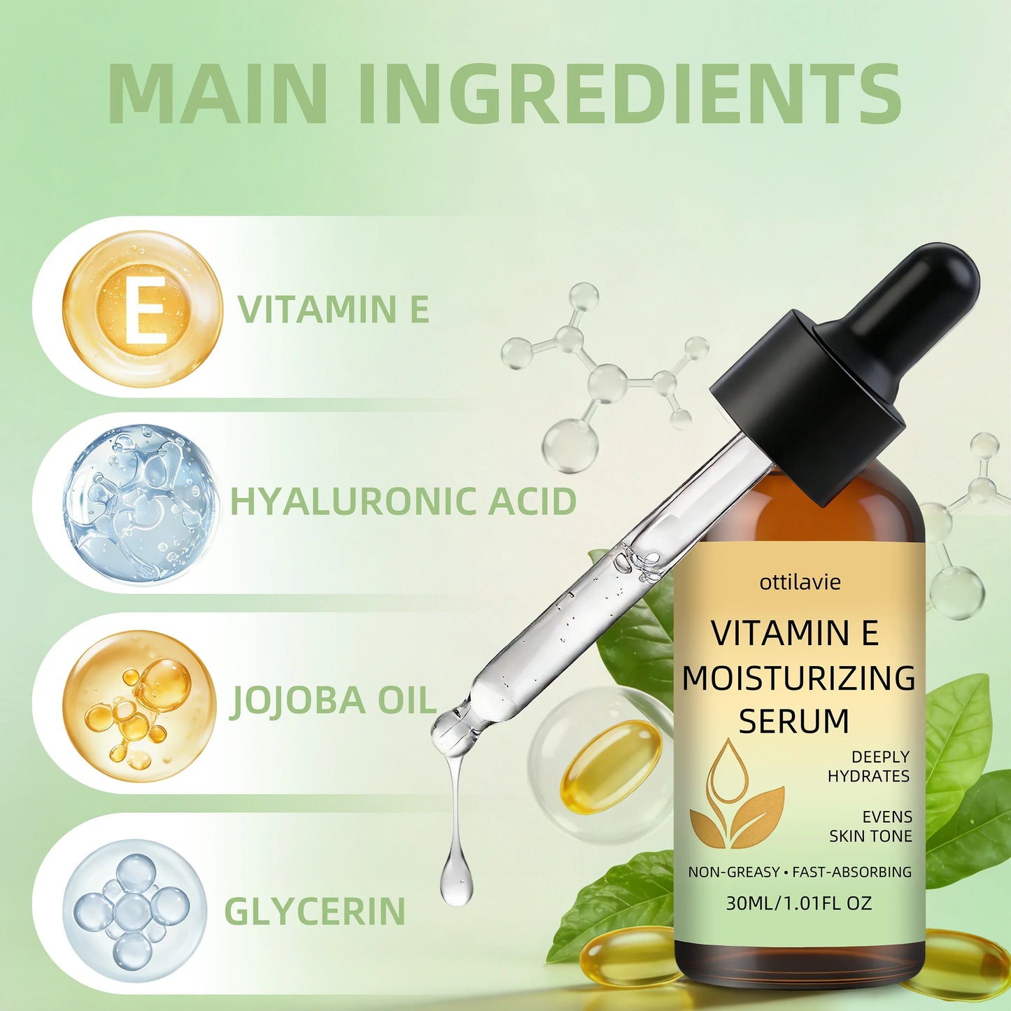 ottilavie Vitamin E Moisturizing Serum | All-Day Hydration