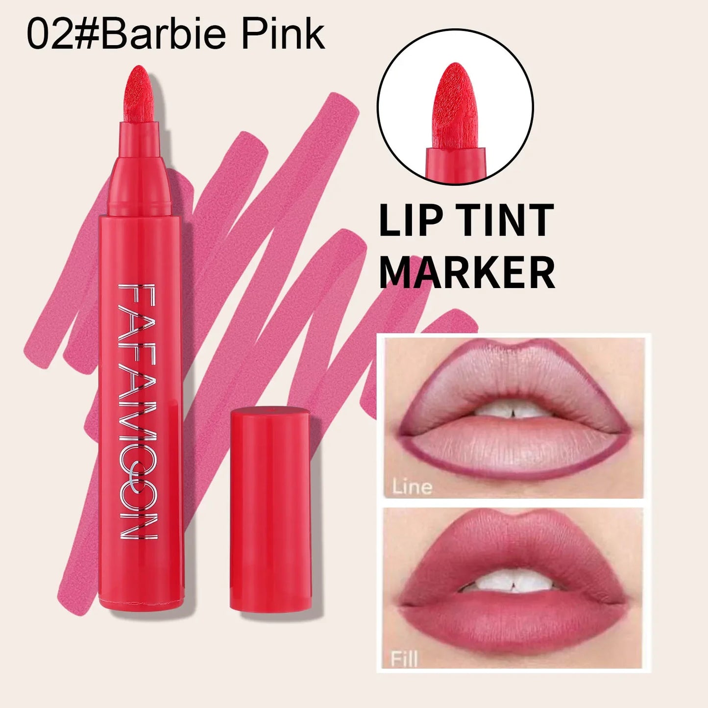 Matte Lip Stain Marker Pen – Waterproof & Long-Lasting Color