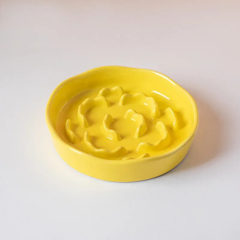 Ceramic Anti-Choking Slow Feeder Cat Bowl | Stable & Safe