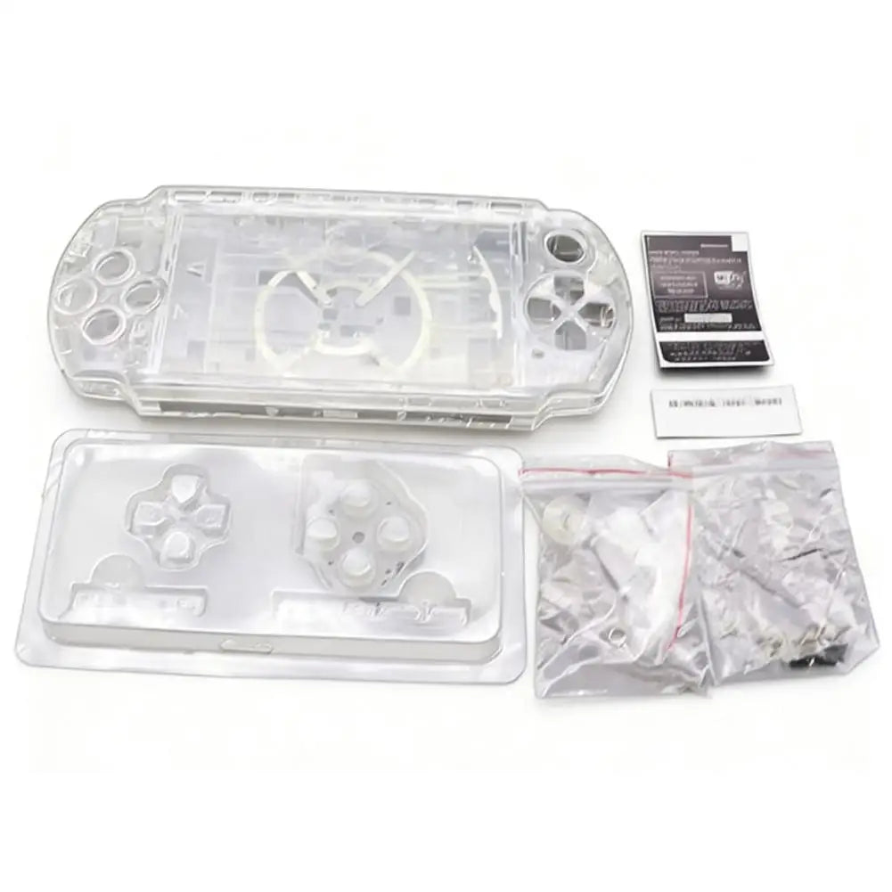 PSP 3000 Full Replacement Housing Shell Kit with Buttons & Screws Console Repair Kit Oasis Select transparent