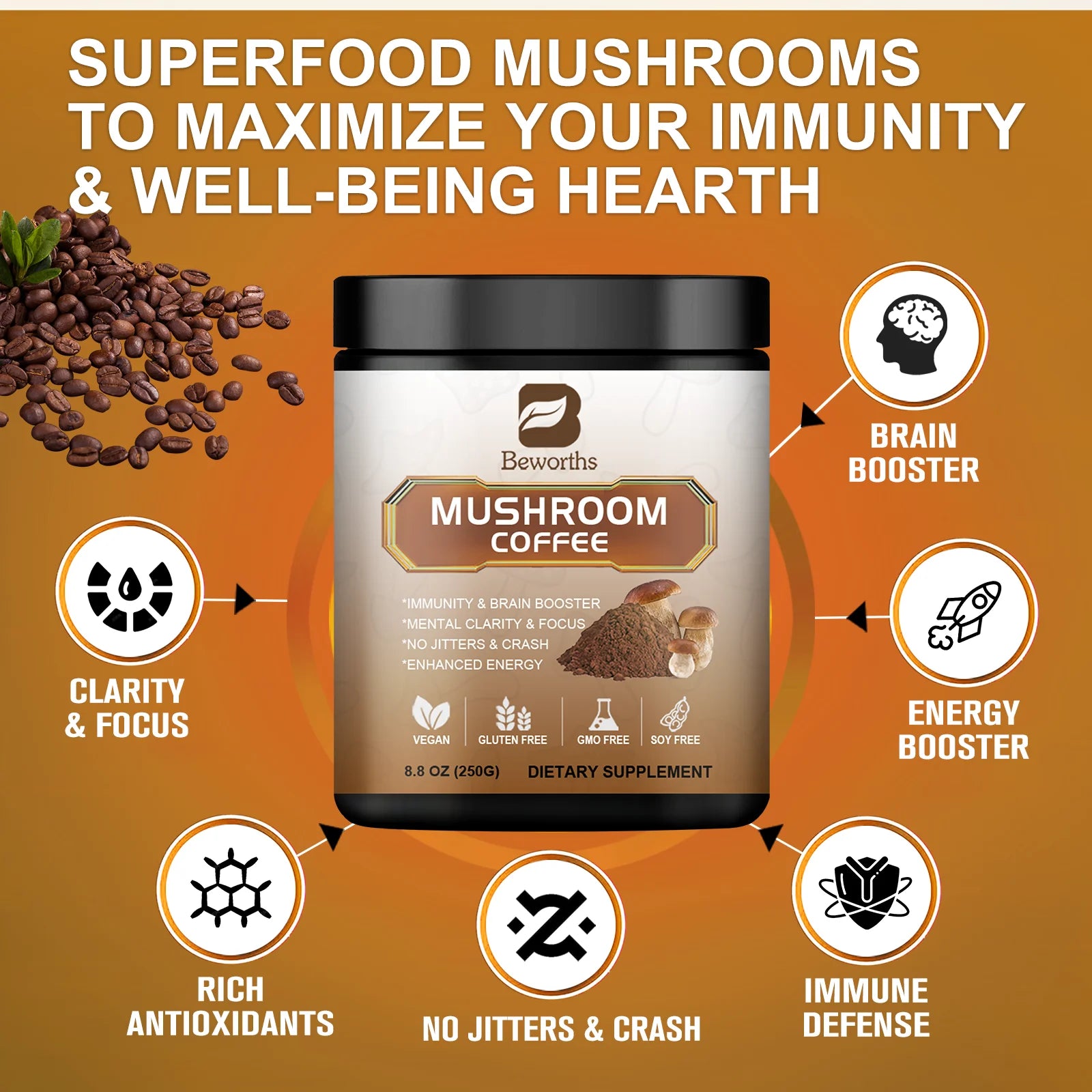 10-Mushroom Extract Powder – Lion's Mane, Reishi, Chaga, Cordyceps & More Peaceful Pleasures Health and Wellness