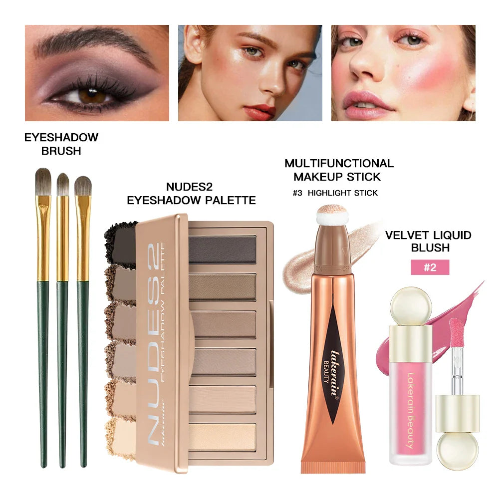 6-Piece Face Makeup Set – Blush, Contour & Eyeshadow Kit