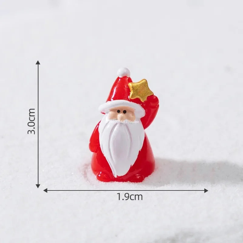 Christmas Mini Resin Figurines Miniatures Santa Claus Snowman Elk Ornament Micro Landscape Merry Xmas Ornament Decoration Decor Peaceful Pleasures Health and Wellness