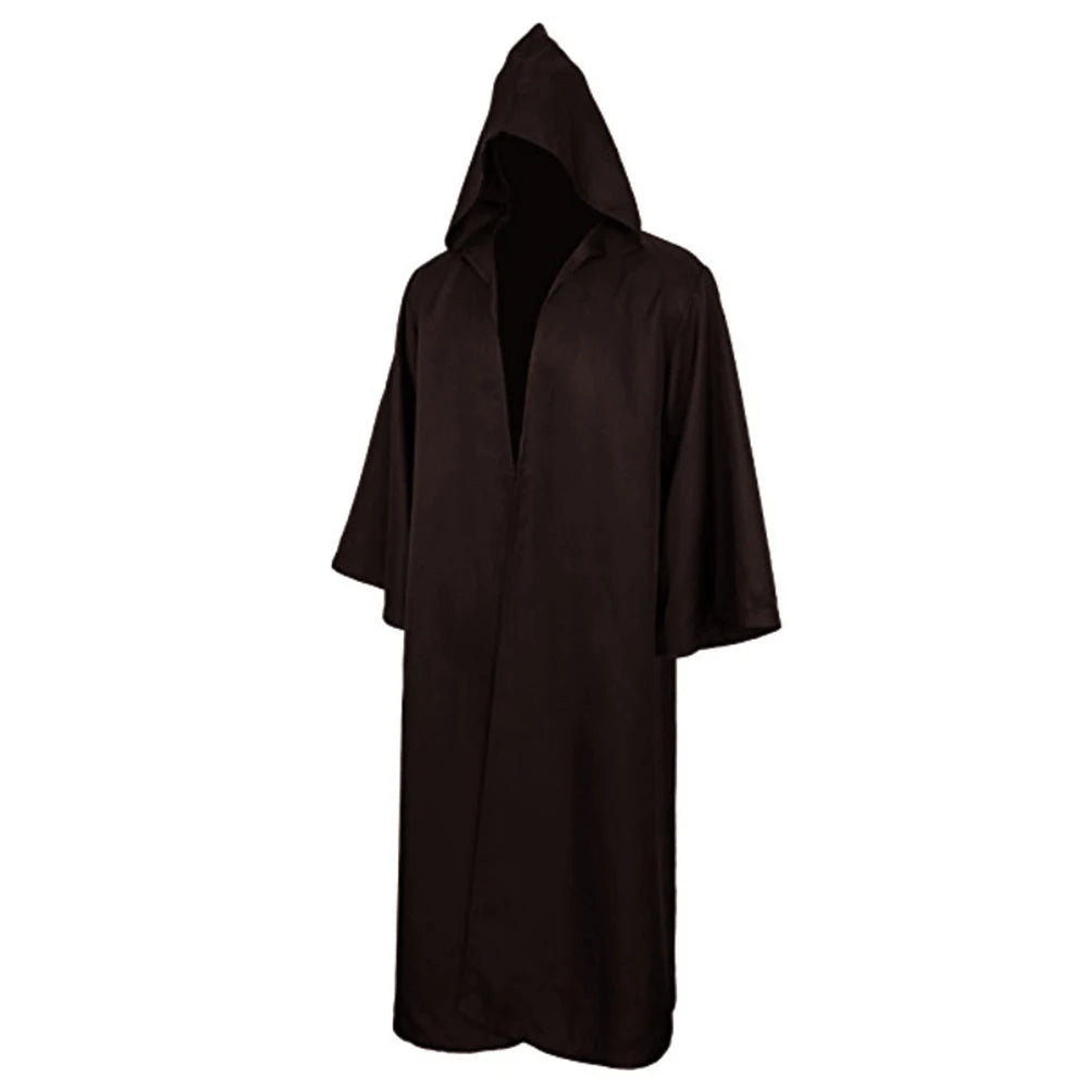 Black Cape Cloak Warrior Costume for Adults Vampire Cape with Hood Adult Halloween Cosplay Vampire Christmas Costume Robe Cape Peaceful Pleasures Health and Wellness Brown XXL