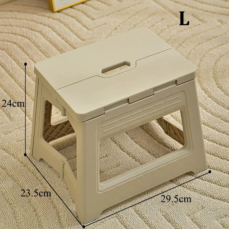 Lightweight Folding Step Stool – Non-Slip Plastic Kitchen Stool