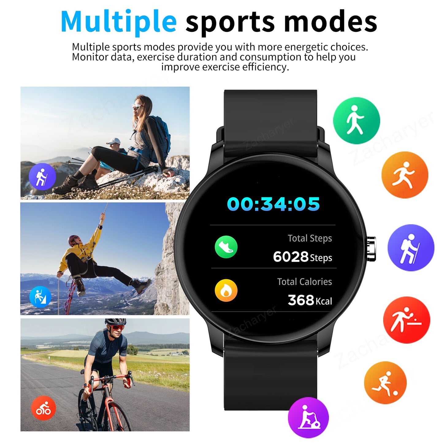 LOMAXFR Smart Watch – Multi-Sport, Heart Rate & Notifications