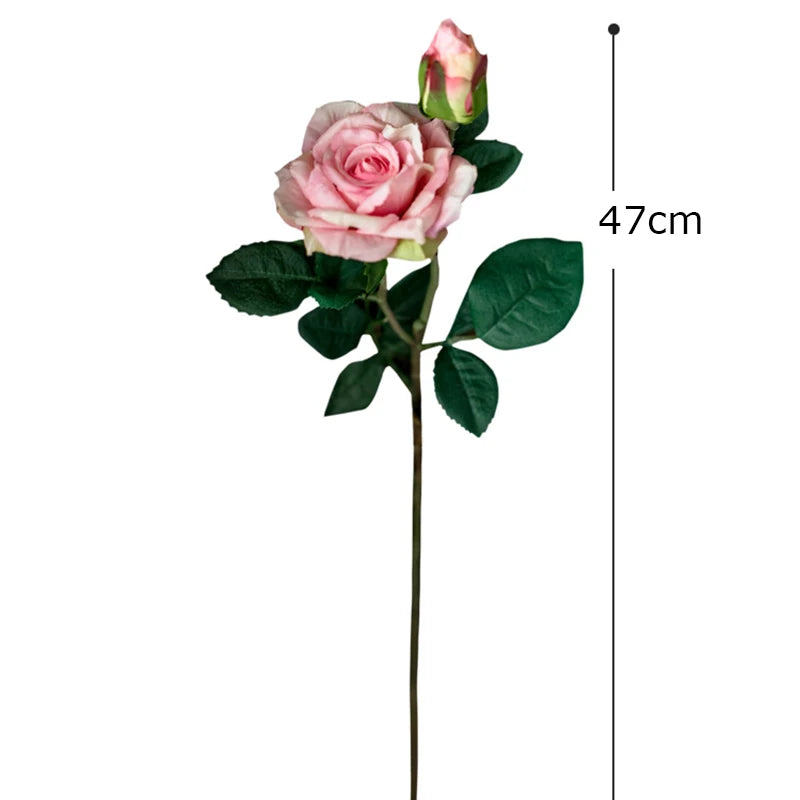 Big Silk Rose Branch – Artificial Flowers for Wedding & Home Decor