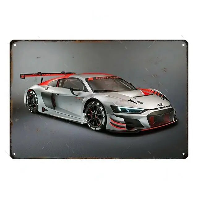 Cool Race Car Vintage Metal Poster Modern Sport Car Retro Tin Sign Auto Club Wall Decoration Plaque for Home Decor Peaceful Pleasures Health and Wellness