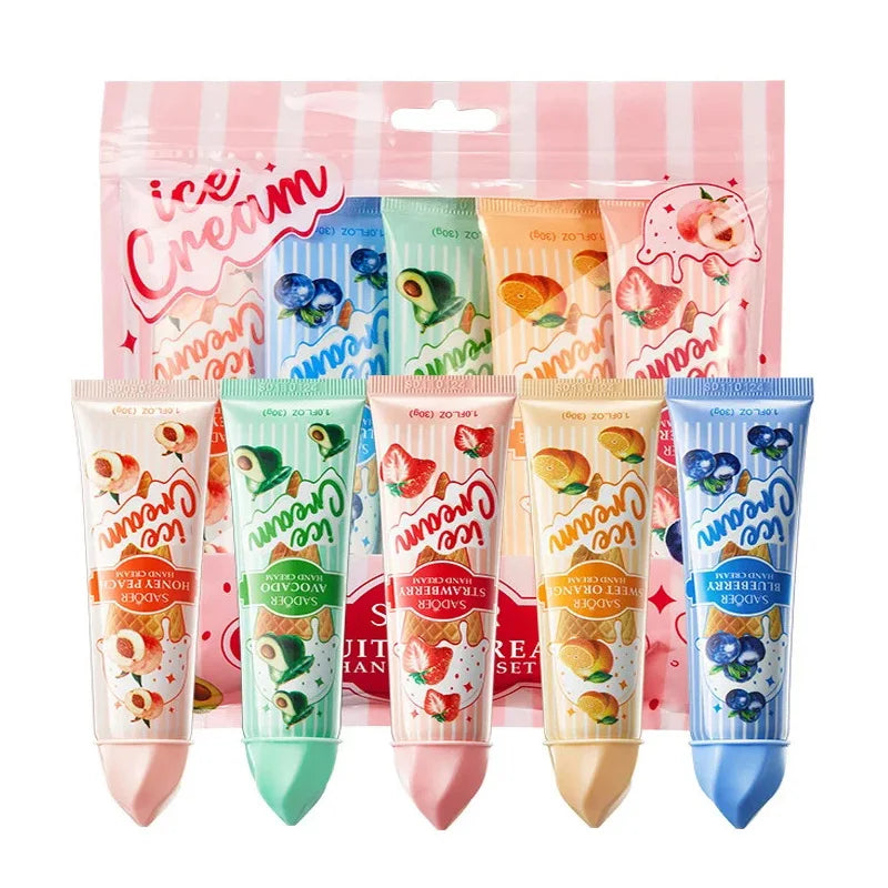 SADOER Fruit Ice Cream Hand Cream Set 5pcs | Moisturizing