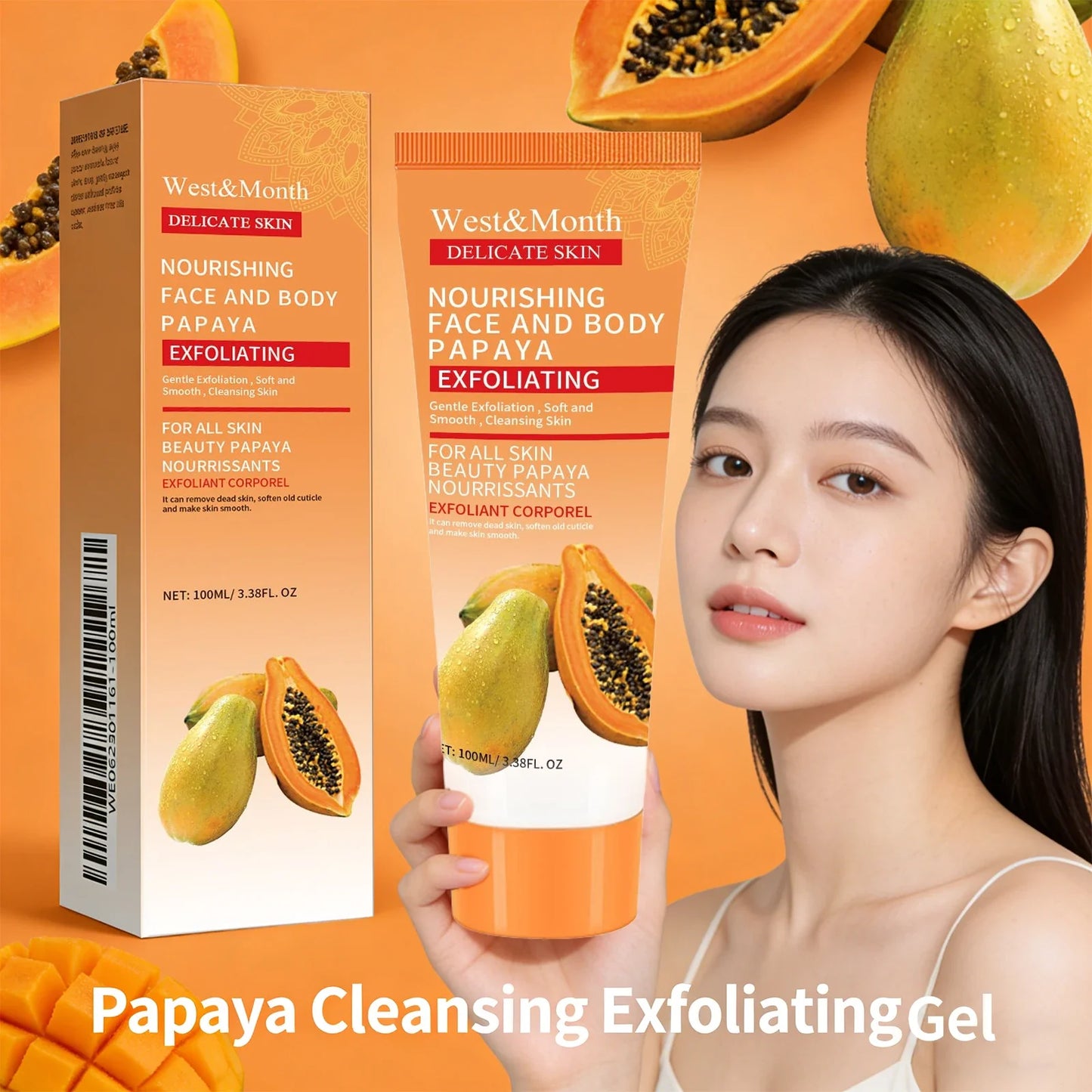 Papaya Exfoliating Gel – Brightening Face & Body Scrub