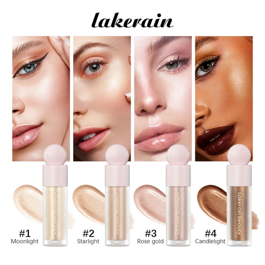 4Color Face Liquid Highlighter Bronzer Contouring Highlight Fluid Makeup Face Shimmer Shine High Lighter Iluminador Maquillaje Peaceful Pleasures Health and Wellness