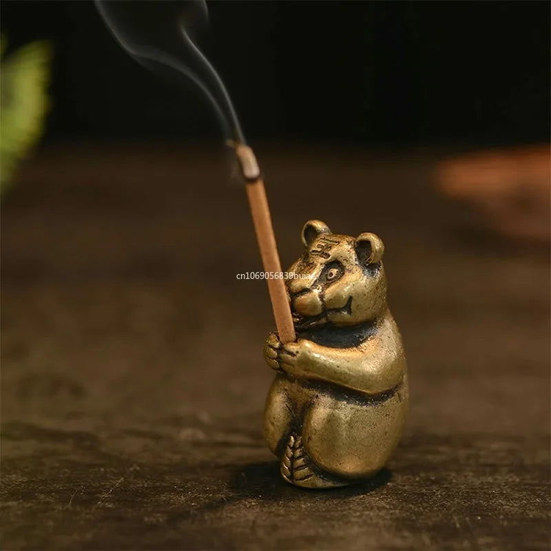 1 Pcs Metal Incense Stick Holder Burner Censer Mini Chinese Zodiac Animal Stick Stand Collectable Figurine for Home Decoration Peaceful Pleasures Health and Wellness