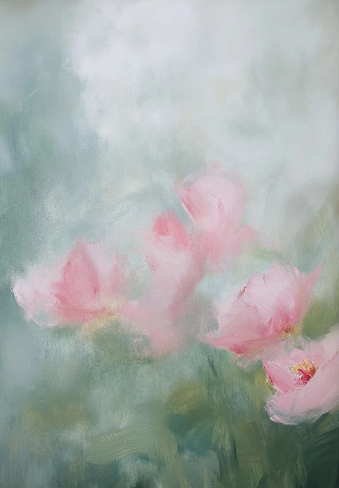 Minimalist Abstract Flower Canvas Wall Art | Unframed Print