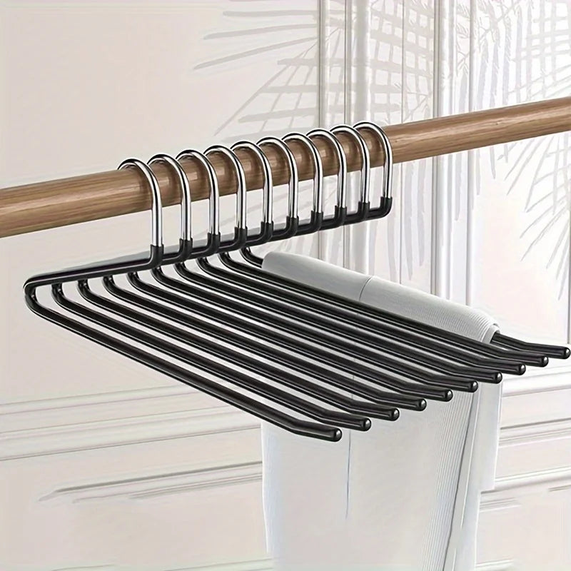 10pcs Space-saving Goose Z-shaped Pants Hanger Durable Metal Material Multi-functional Pant Storage Household Supplies Peaceful Pleasures Health and Wellness
