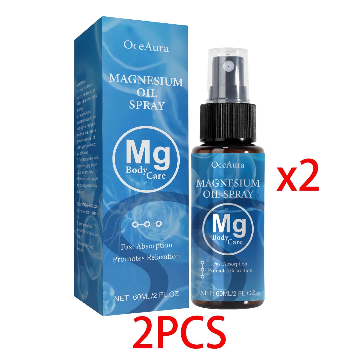 OceAura Magnesium Oil Spray | Sleep, Relaxation & Skin 60ml