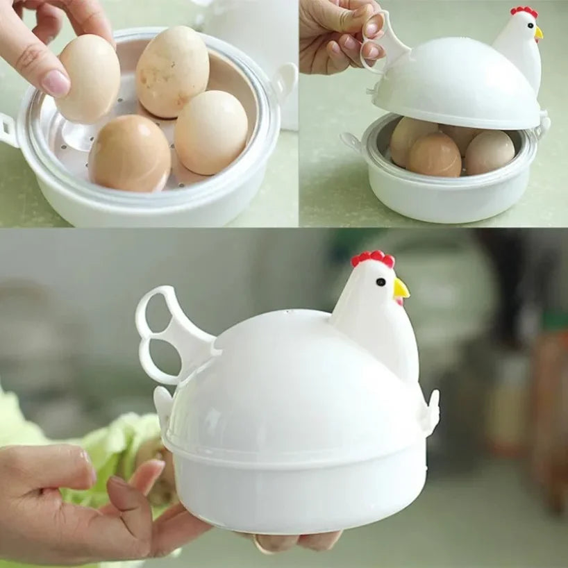 Chicken Shaped Microwave Egg Cooker & Steamer – 4 Eggs