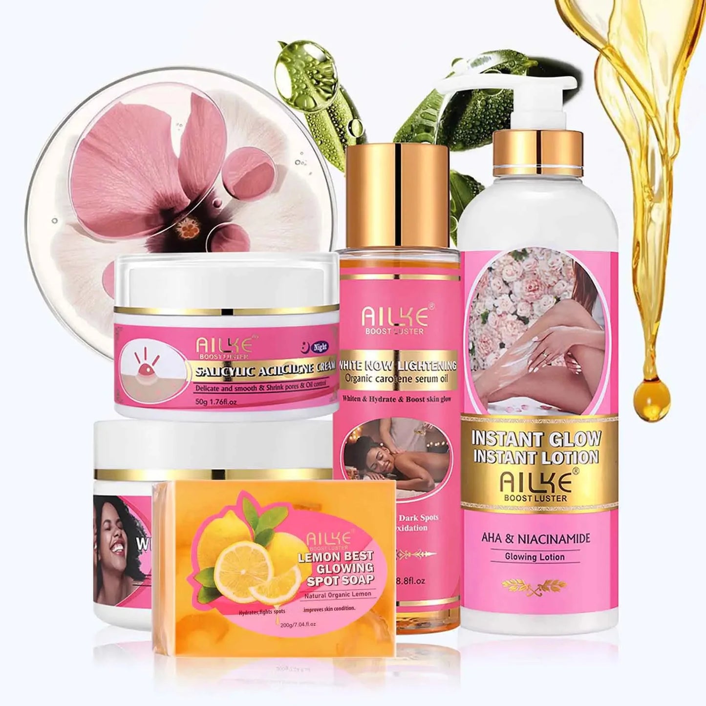AILKE AHA Rose Brightening Skin Care Set | All Skin Types