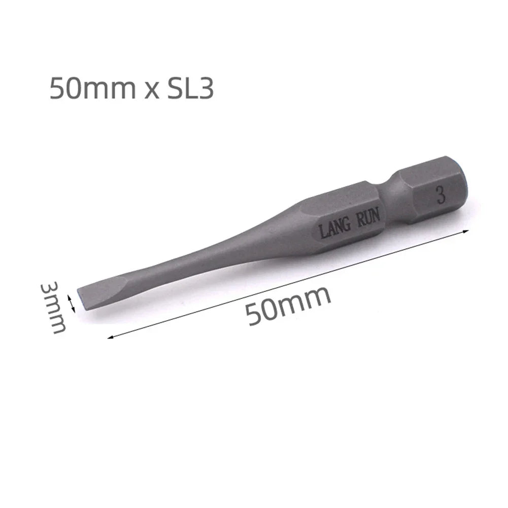 50mm Hex Screwdriver Bits Set – PH1 PH2 PH3 & Slotted SL3–SL6