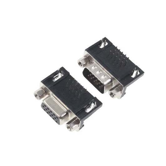 5PCS DB15 DR15 3Rows Parallel Port 15 Pin D Sub Female Male 15 Way PCB 90 Degree Connector DB15 Socket Plug VGA Adapter Peaceful Pleasures Health and Wellness