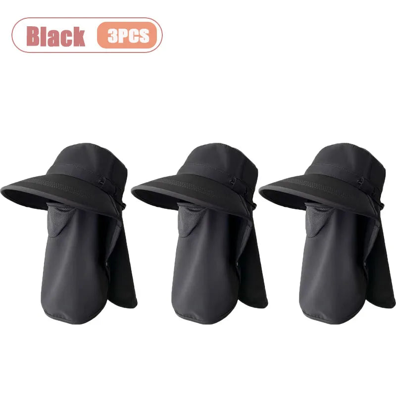 Women's Wide Brim Sun Hat – UV Face Cover & Neck Flap