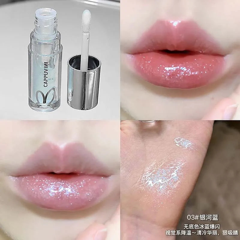 Cappuvini Shimmer Lip Gloss – Moisturizing Plumping Jelly Glitter