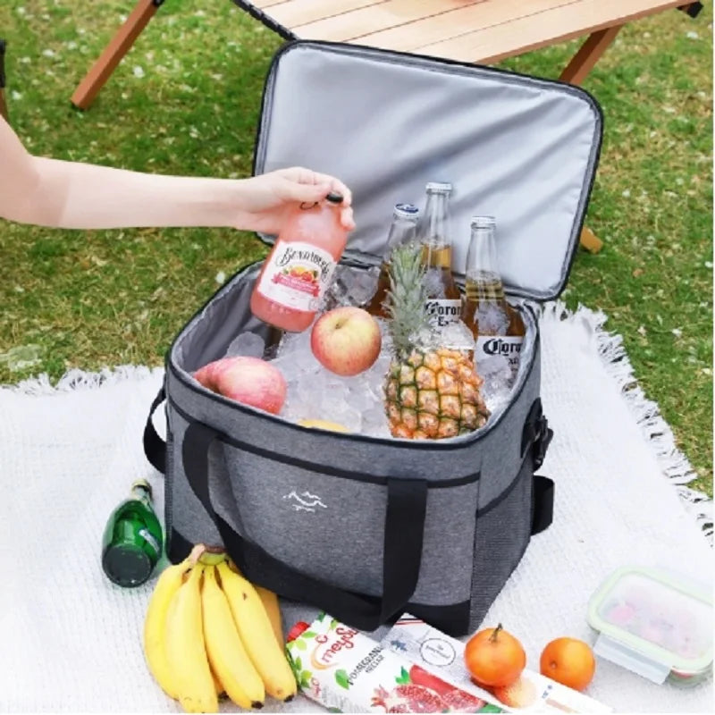 Large-Capacity Square Ice Packs Minimalist Insulated Lunch Box Bag Crossbody Fresh-Keeping Picnic Bag for Outdoor Use Peaceful Pleasures Health and Wellness