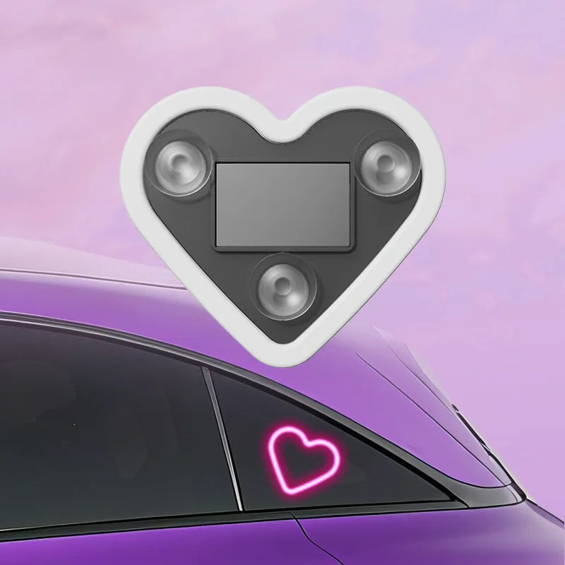 New Car Solar Heart-Shaped Triangle Window LED Atmosphere Light Wiring-Free Interior Decorative Light Emitting Ambient Lighting Peaceful Pleasures Health and Wellness
