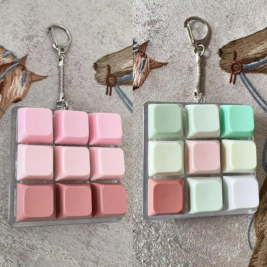 Mini 9-Key Fidget Keyboard Keychain Toy | Clicky Sensory Gadget Fidget Keychain Toy Peaceful Pleasures Health and Wellness