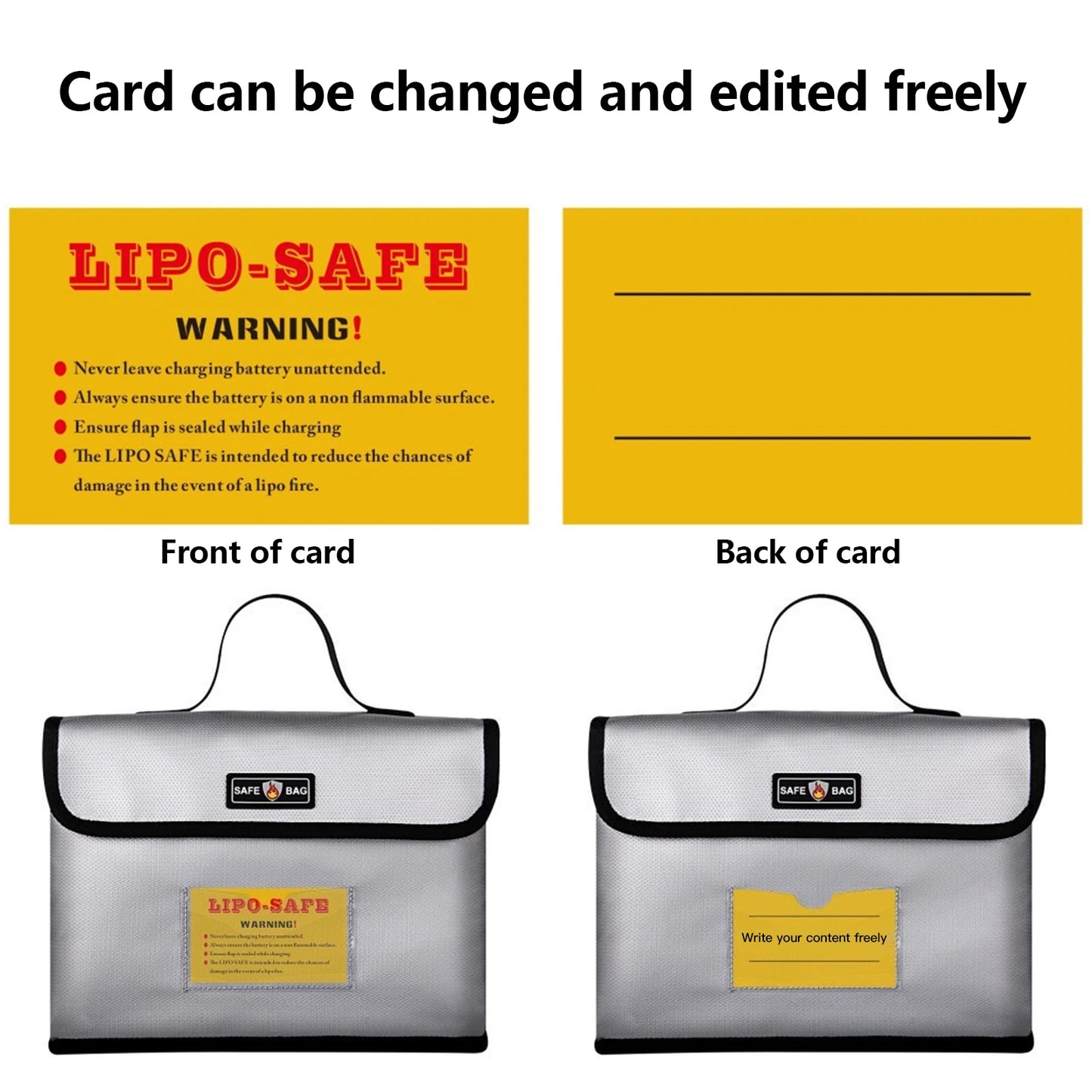 Fireproof LiPo Battery Safe Bag | 1000°C Double Zipper Protection