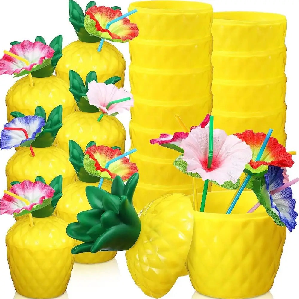 Lovely Cartoon Fruit Straw Cup Strawberry Pineapple Food Grade Plastic Drinkware Tea Milk Juice Multicolor Fruit Cup Summer Peaceful Pleasures Health and Wellness