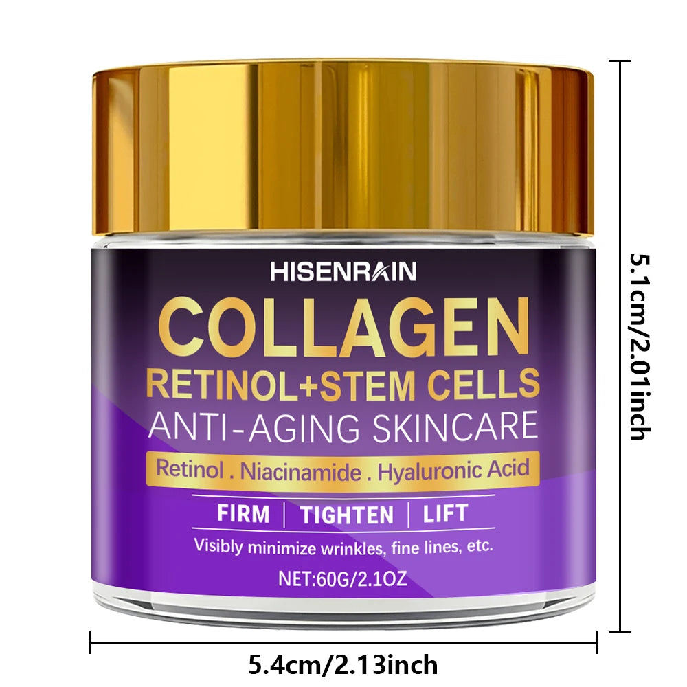 HISENRAIN Premium Collagen & Retinol Face Cream - Anti-Aging Moisturizer for Wrinkle Reduction, Firming & Hydrating Skin. Peaceful Pleasures Health and Wellness