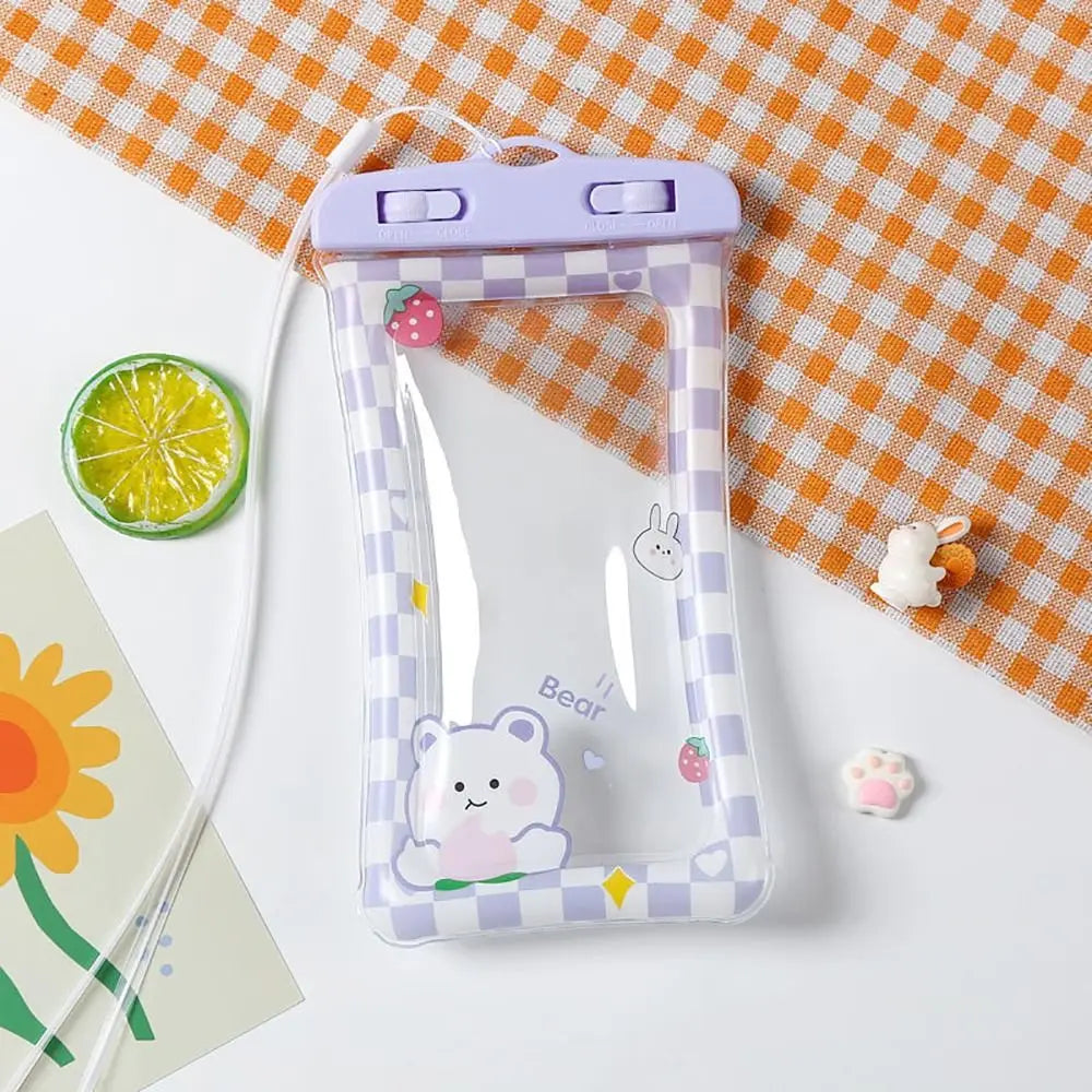 Waterproof Cartoon Rabbit Phone Bag with Lanyard | PVC Pouch