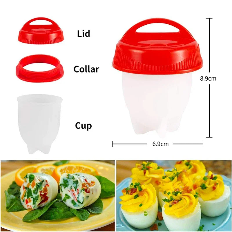 3/6pcs BPA Free Silicone Egg Boiler Steamer Non-stick Silicone Egg Cook Cups Fast Egg Poacher for Breakfast Kitchen Cooking Tool Peaceful Pleasures Health and Wellness