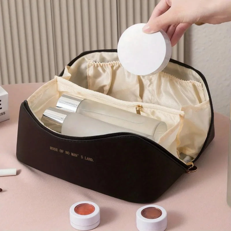Large Travel Makeup Organizer Bag | Zippered Cosmetic Pouch