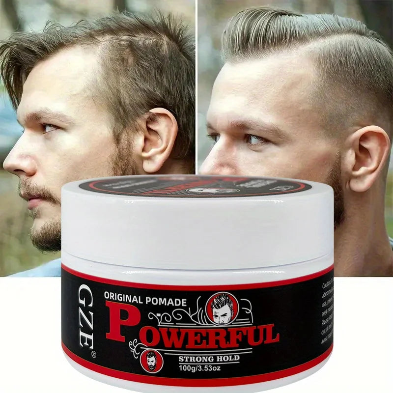 GZE Men's Pomade – Strong Hold, Shine & Frizz Control 100g