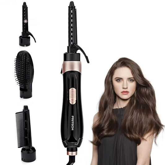 Portable salon hot air hair dryer, brush set, curling iron, comb, interchangeable brush head, automatic curling iron Peaceful Pleasures Health and Wellness