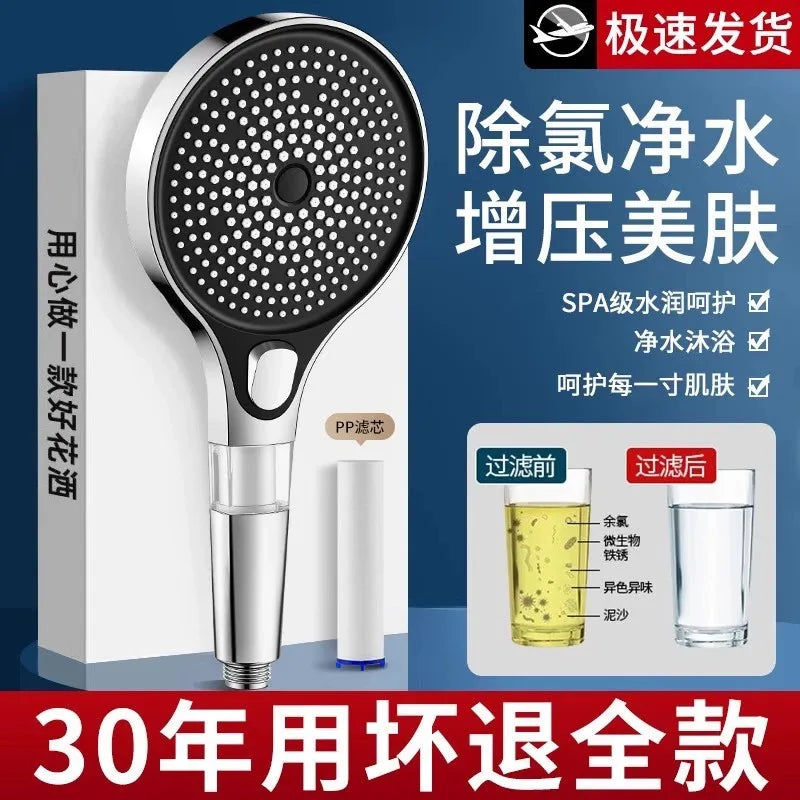 13CM High Pressure Handheld Shower Head – 4 Modes, Water Saving