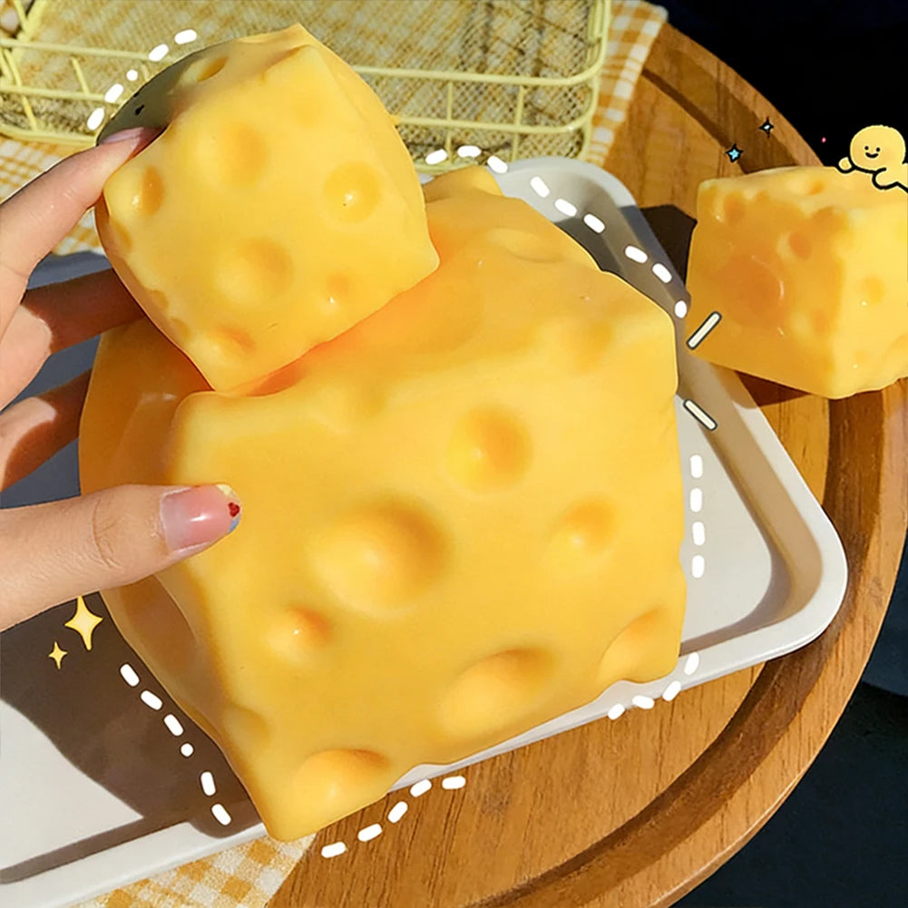 Cute Cheese Mochi Squeeze Toy | Soft TPR Fidget Sensory Toy