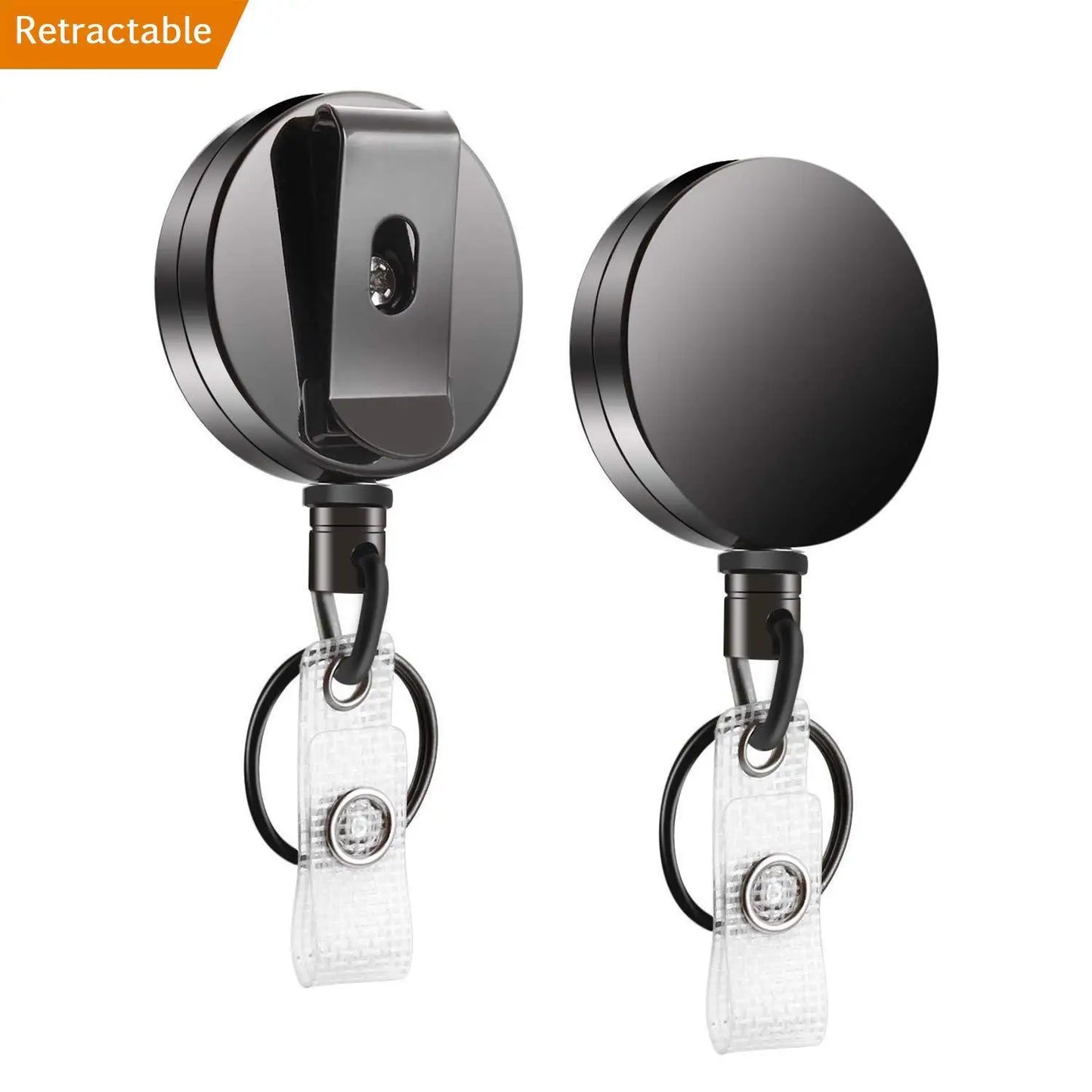 Retractable Metal Wire Keychain Pull Badge Reel ID Lanyard Name Tag Card Badge Holder Reels Recoil Chain Clips Outdoor Key Ring Peaceful Pleasures Health and Wellness
