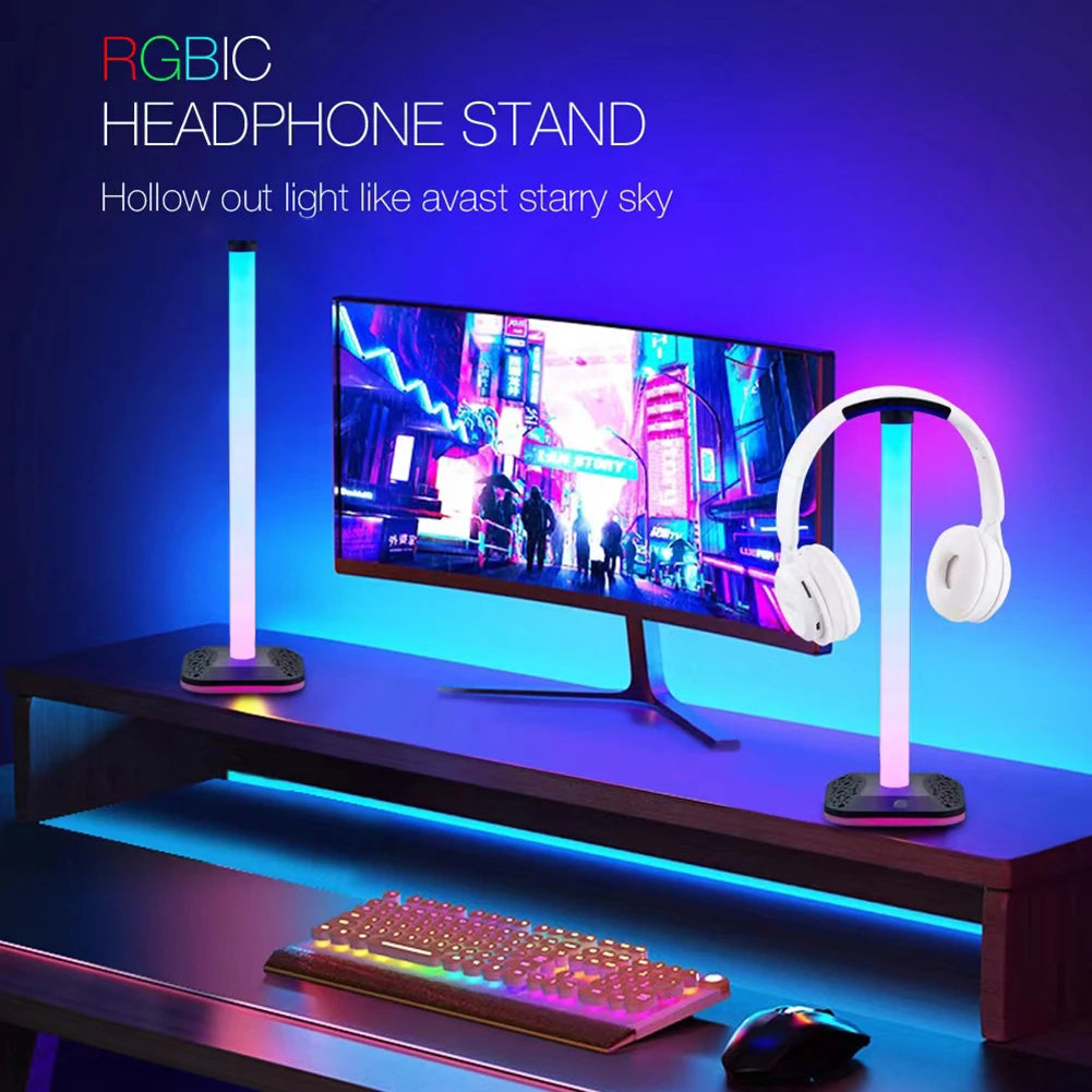 VODOOL RGB LED Headphone Stand | Anti-Slip Headset Holder