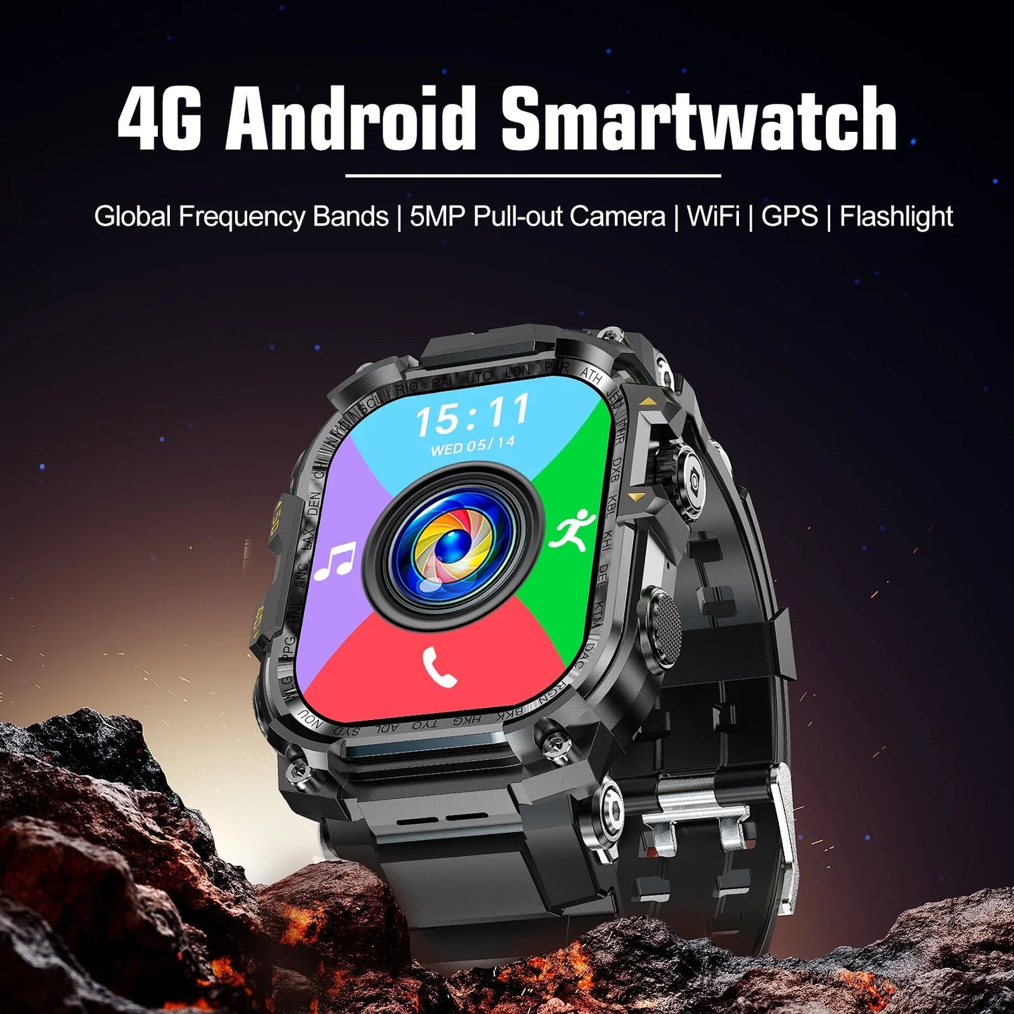 Zestbolt Q888 4G Smart Watch | Android 10, GPS, 8MP Camera