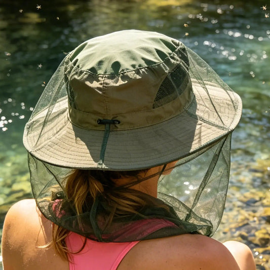 Outdoor Mosquito Head Net Cap – Breathable Mesh Face Cover Mosquito Head Net Oasis Select