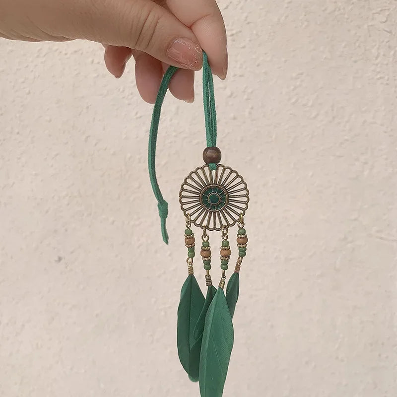 Mini Dream Catcher Handcraft Car Pendnat Feather Wind Chimes Girls Room Wall Hanging Home Decoration Keychain Birthday Gifts NEW Peaceful Pleasures Health and Wellness Type6