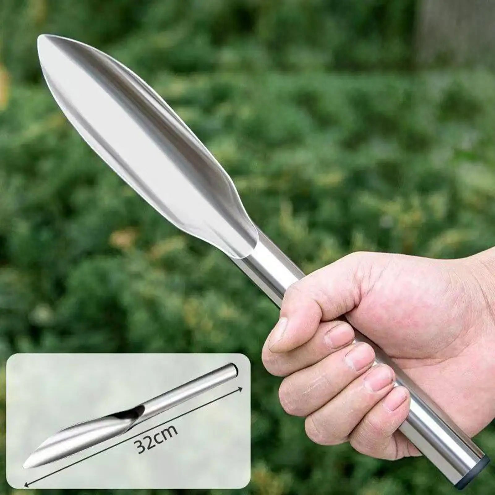 Soil Scoop Stainless Steel Planting Digging Tool Garden Scoop For Outdoor Yard Lawn Patio Balcony Farm Orchard Greenhouse Peaceful Pleasures Health and Wellness