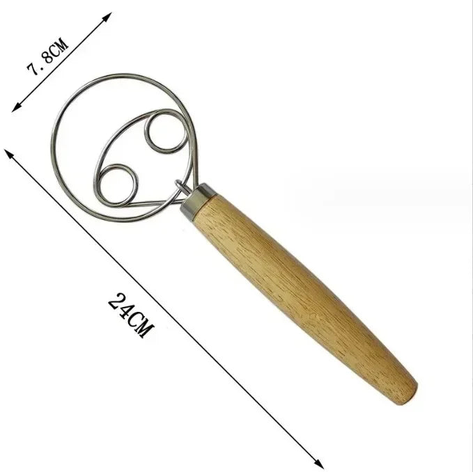 Danish Dough Whisk – Stainless Steel Pastry Blender & Mixer