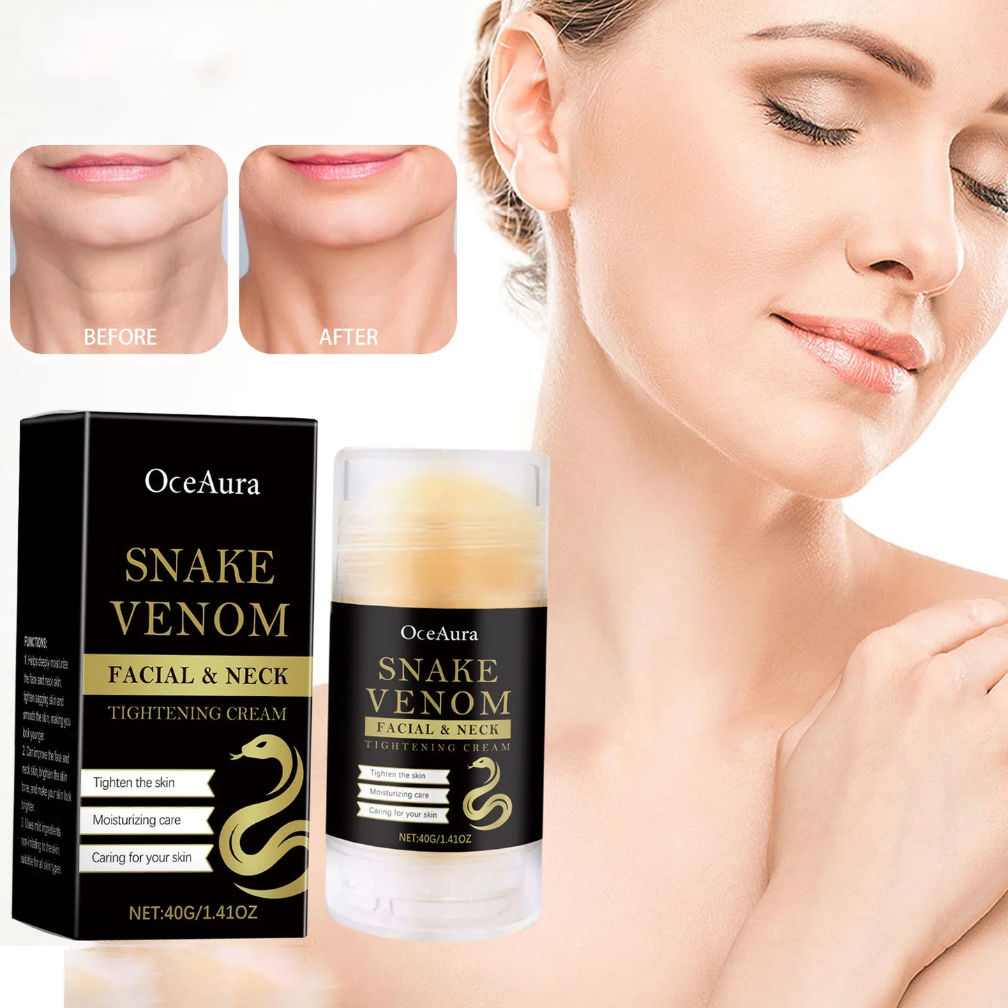 Snake Venom Neck Firming Stick – Anti-Aging Lifting Cream Peaceful Pleasures Health and Wellness