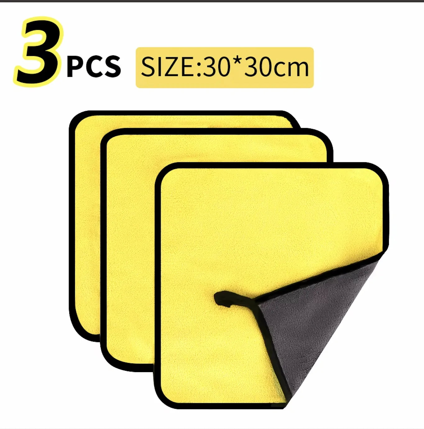 Microfiber Car Wash Towels 3/5/10 Pack | 30x30 & 30x60cm Microfiber Cleaning Towels Peaceful Pleasures Health and Wellness 3pcs 30-30cm